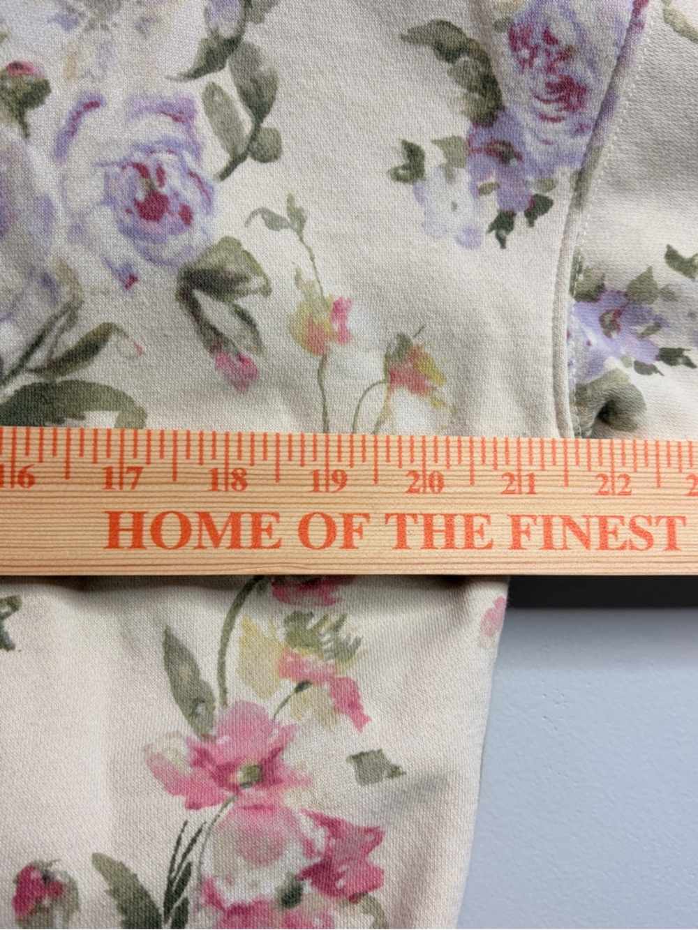 GAP X LoveShackFancy Cream Floral Fleece Hoodie Pink & Purple Floral Print XXS - Picture 10 of 11